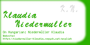 klaudia niedermuller business card