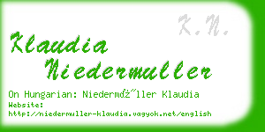 klaudia niedermuller business card